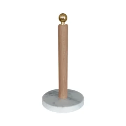 Kitchen roll holder, Oak, brass knob