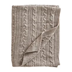 Knitted merino wool baby blanket 80x100 cm, Oatmeal