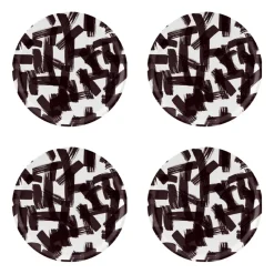 Kryss coaster Ø11 cm 4-pack, Black-white