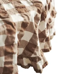 Kullavik tablecloth Ø170 cm, Brown-white
