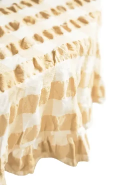Kullavik tablecloth Ø170 cm, Yellow-white