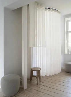 Kuon ottoman Ø48x45 cm, Boucla Beige