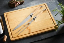 Laguiole By Hâws carving set with cutting board 3-piece, Olive