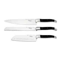 Laguiole By Hâws 3-piece chef's knife set, Black Wood