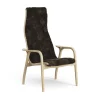 Lamini children's arm chair laquered oak/sheep skin, Espresso (brown)