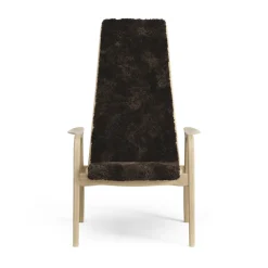 Lamini children's arm chair laquered oak/sheep skin, Espresso (brown)