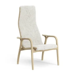 Lamini children's arm chair laquered oak/sheep skin, Off white (white)
