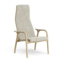 Lamini children's arm chair laquered oak/sheep skin, Moonlight (beige)