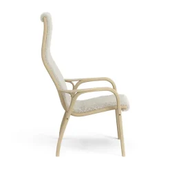 Lamini children's arm chair laquered oak/sheep skin, Moonlight (beige)