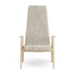 Lamini children's arm chair laquered beech/sheep skin, Moonlight (beige)