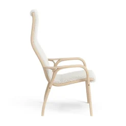 Lamini children's arm chair laquered beech/sheep skin, Off white (white)