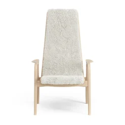 Lamini children's arm chair laquered beech/sheep skin, Off white (white)