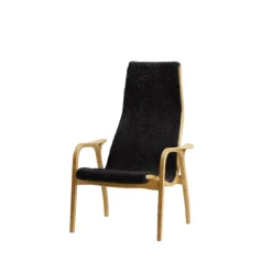 Lamini Children's armchair, Sheepskin black, oiled oak