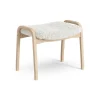 Lamini children's foot stool laquered beech/sheep skin, Off white (white)