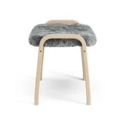 Lamini children's foot stool laquered beech/sheep skin, Scandinavian Grey (grey)