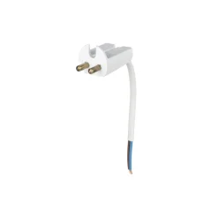 Lamp plug, White, with cable 11 cm, ungrounded