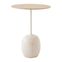 Lato side table LN8, Lacquered oak-Crema diva marble