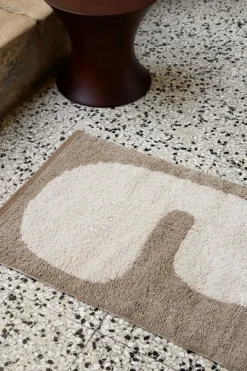 Lay bathroom rug 50x70 cm, Dark taupe-off white