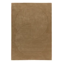 Levels wool rug circles beige, 170x240 cm