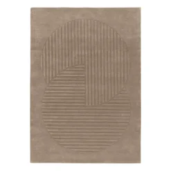 Levels wool rug circles mole, 170x240 cm