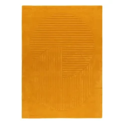 Levels wool rug circles yellow, 170x240 cm
