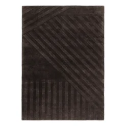 Levels wool rug stripes brown, 200x300 cm