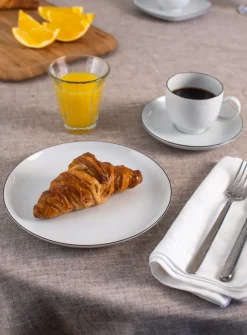 Lido black line coffee service 18 pieces, White with black edge