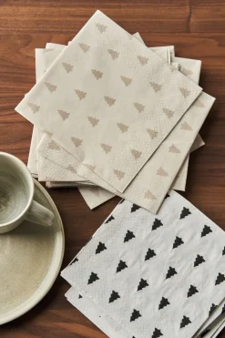 Linen trees serviette 33x33 cm 20-pack, sand
