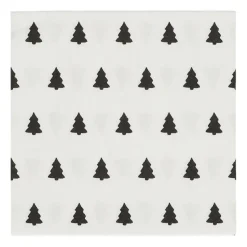 Linen trees serviette 33x33 cm 20-pack, black-white