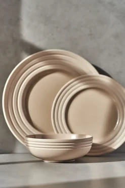 Lines plate Ø27 cm 6-pack, beige