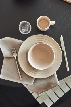 Lines plate Ø27 cm 6-pack, beige