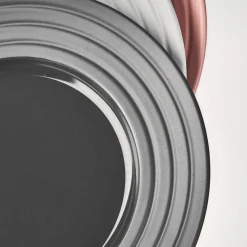 Lines plate Ø27 cm 6-pack, dark grey