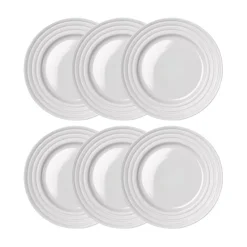Lines small plate Ø21 cm 6-pack, white