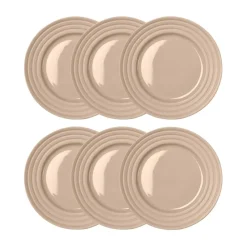 Lines small plate Ø21 cm 6-pack, beige