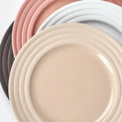 Lines small plate Ø21 cm 6-pack, beige