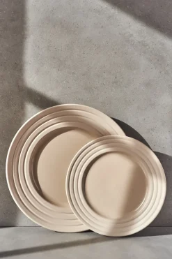 Lines small plate Ø21 cm 6-pack, beige