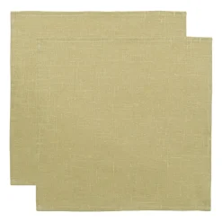 Linne napkin 45x45 cm 2-pack, Light oliv