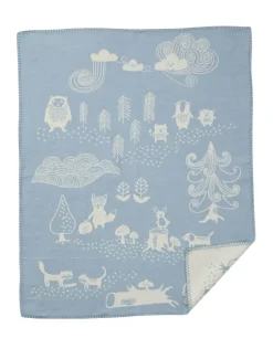Little bear childrens blanket, blue