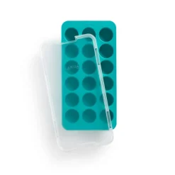 Lékué round ice cube mold silicone with lid, Turquoise