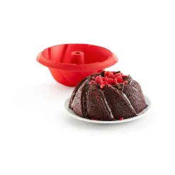 Lékué spiral-shaped savarin mold silicone, Red
