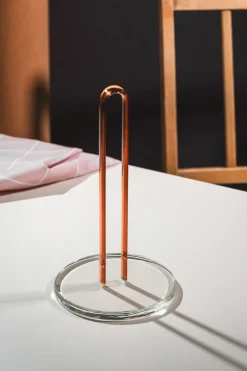 Loop kitchen paper holder 26 cm, Clear-amber