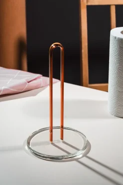 Loop kitchen paper holder 26 cm, Clear-amber