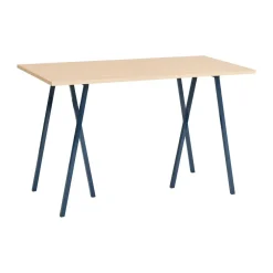 Loop Stand incl. support bar table 77,5x160 cm, Maroon red-clear lacq. oak