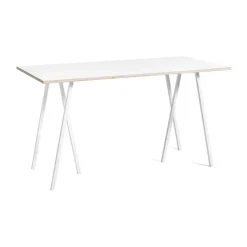 Loop Stand incl. support bar table 87,5x180 cm, White-white laminate-plywood