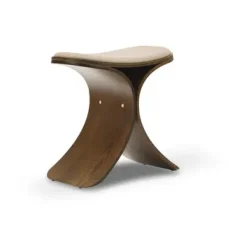 Luno stool 48x28x72 cm, Dark oak–dark beige textile
