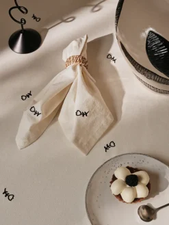 Mai tablecloth, 160x300 cm, black-off white