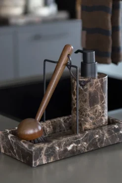 Marble sink organiser 12x23.5 cm, Brown