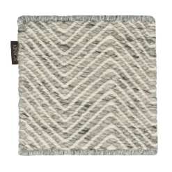 Matt sample Furrow wool rug, Natural white-gray