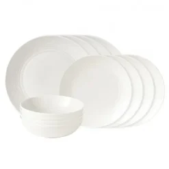 Maze plate set 12 pieces, white