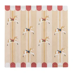 Merry-go-round napkin 33x33 cm 20-pack, Nature